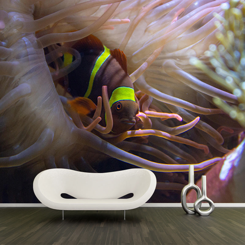 Mildew Resistant Photography Seabed Mural Eco-friendly Bathroom Wall Art