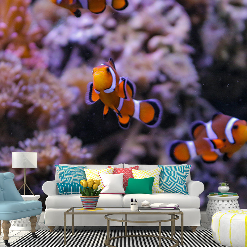 Mildew Resistant Photography Seabed Mural Eco-friendly Bathroom Wall Art