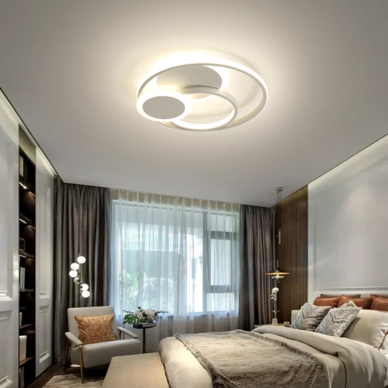 Ring LED Flush Mount Lamp Acrylic Shade Modern Ceiling Light for Bedroom