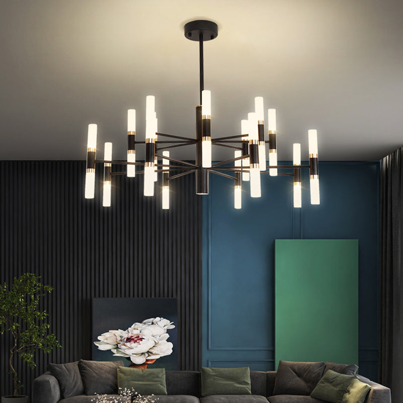 Linear Chandelier Light Fixtures Postmodern Multi-Head Suspension Pendant Lamps for Living Room