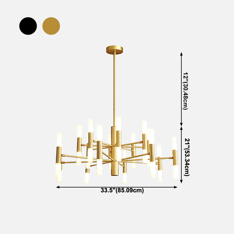 Linear Chandelier Light Fixtures Postmodern Multi-Head Suspension Pendant Lamps for Living Room