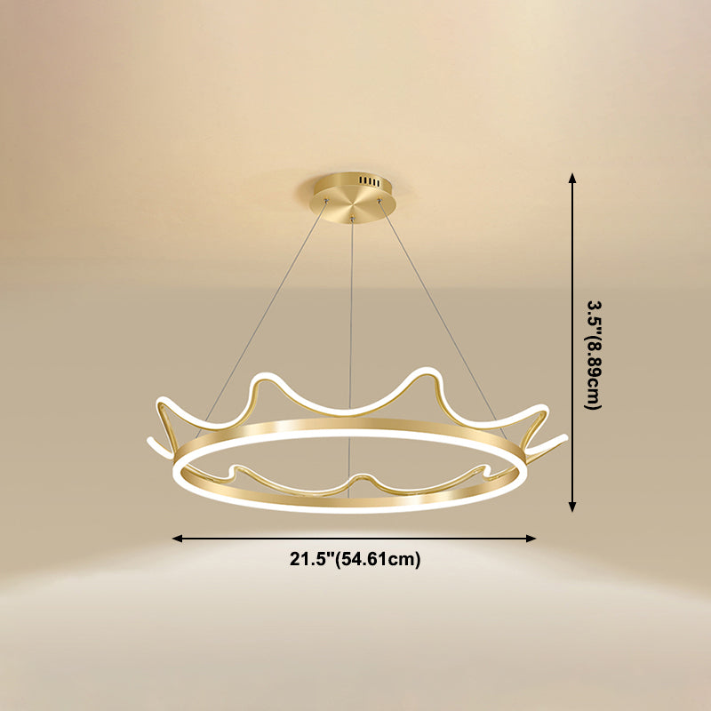 Crown Chandelier Light Fixtures Modern 2-Light Suspension Pendant Lamps with White Acrylic Shade