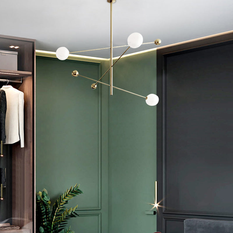 Metal Chandelier Modern 3 Lights Chandelier Lamp in Gold for Restaurant