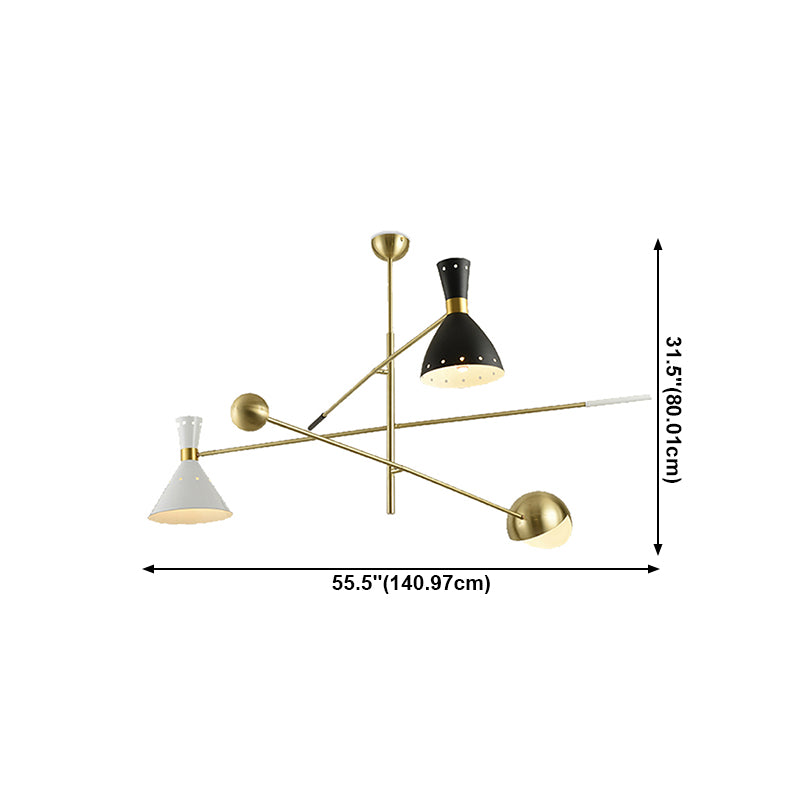 Metalen geometrische vorm kroonluchter moderne led kroonluchter lamp voor slaapkamer