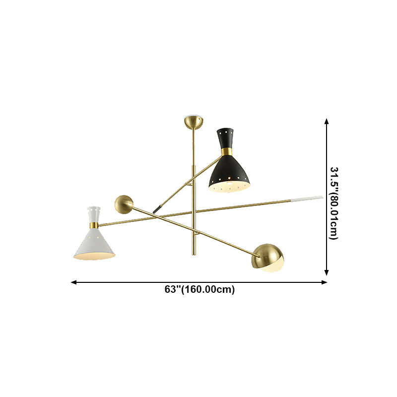 Metalen geometrische vorm kroonluchter moderne led kroonluchter lamp voor slaapkamer
