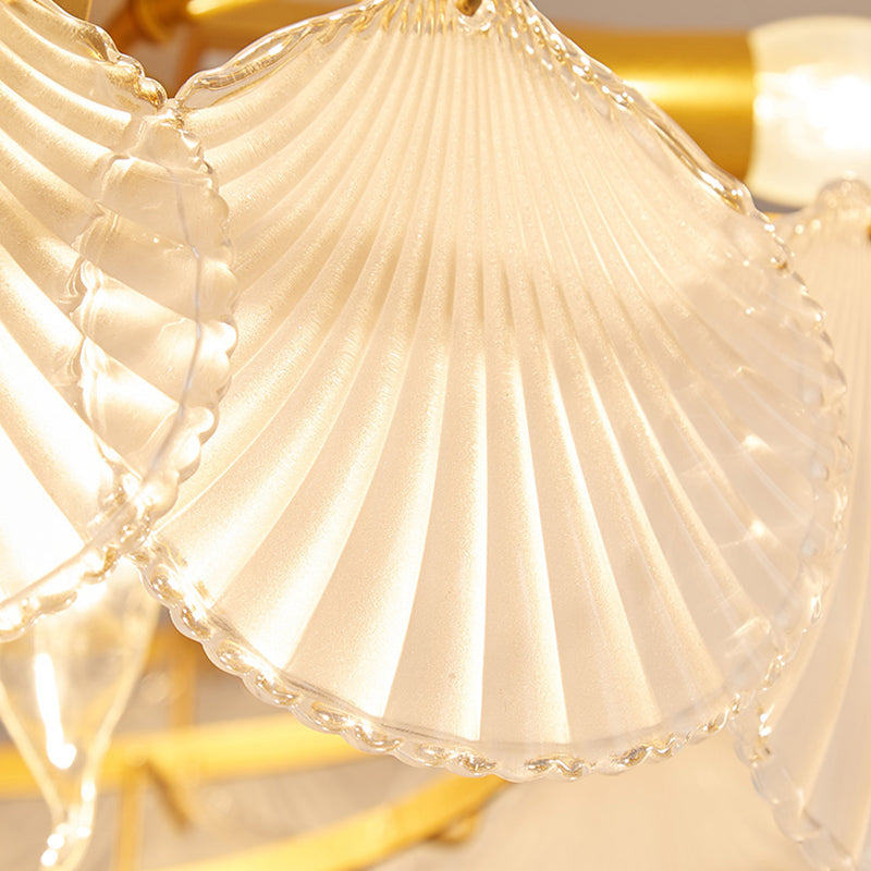 Vidrio 6 luces Modernas luces de la isla Luz de colmillo de oro