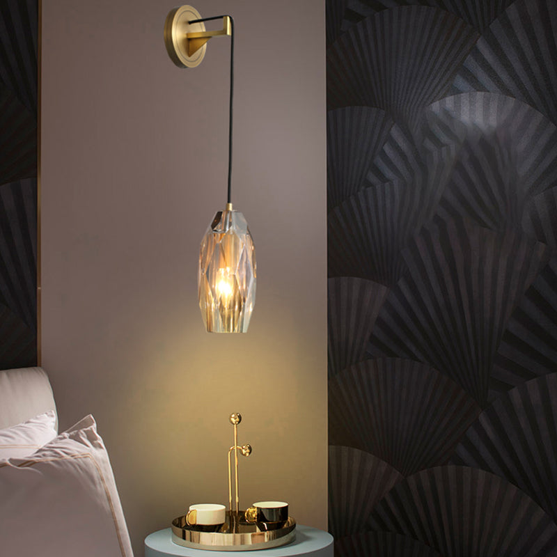 Modern Household Wall Light  Crystal Shade Sconce Light for Bedroom Coffee Shop