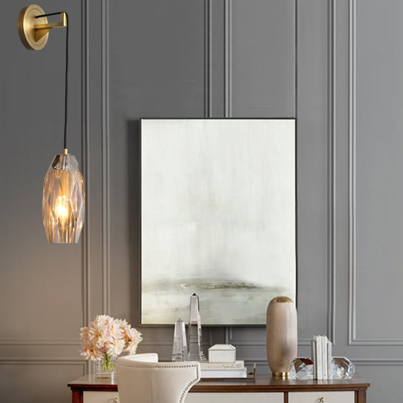 Modern Household Wall Light  Crystal Shade Sconce Light for Bedroom Coffee Shop