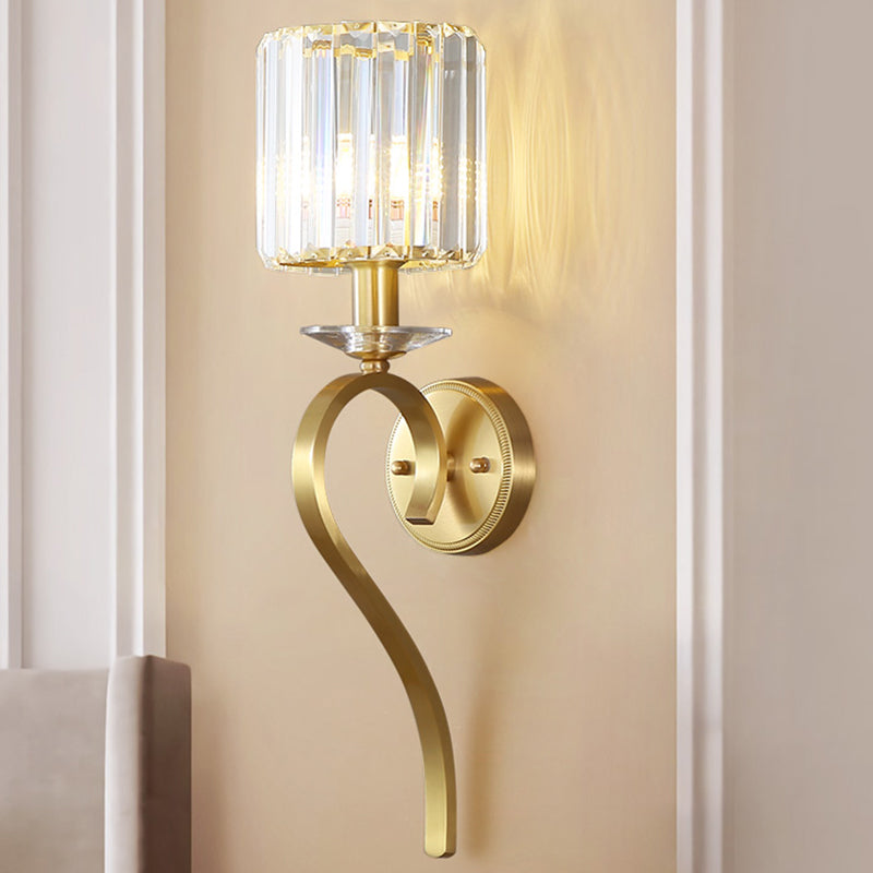 Modern Household Wall Sconce Crystal Shade Sconce Lamp for Bedroom Living Room
