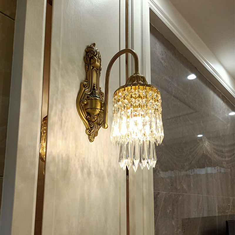 Luz de luz de pared de estilo tradicional Dropas de cristal luces aplastas para la sala de estar del dormitorio del hotel
