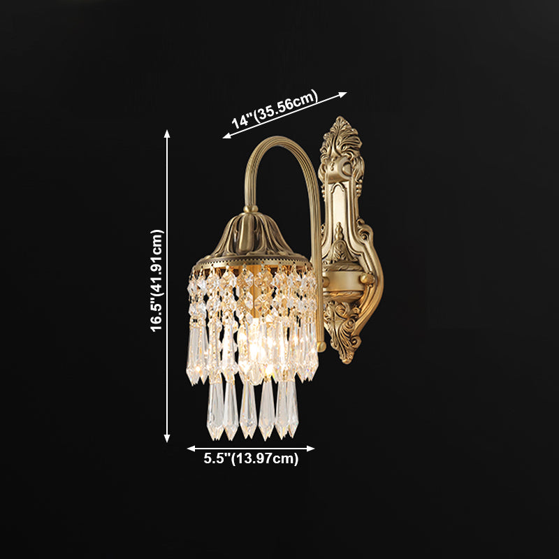 Luz de luz de pared de estilo tradicional Dropas de cristal luces aplastas para la sala de estar del dormitorio del hotel