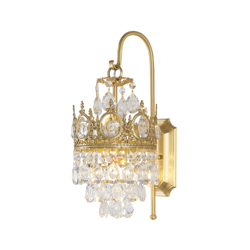 Contemporary Style Geometric Wall Light Crystal Shade Sconce Lamp for Bedroom