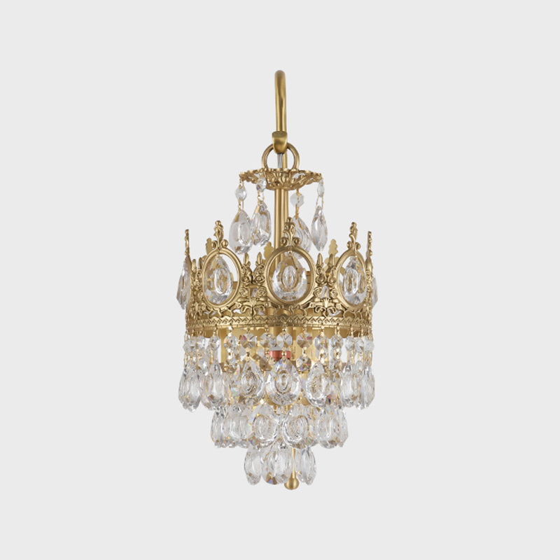 Contemporary Style Geometric Wall Light Crystal Shade Sconce Lamp for Bedroom