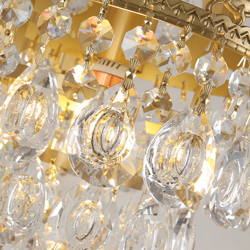 Contemporary Style Geometric Wall Light Crystal Shade Sconce Lamp for Bedroom