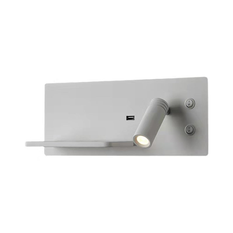 Lámparas de pared rectangulares de estilo contemporáneo metal 2 luces lectura de luz de pared