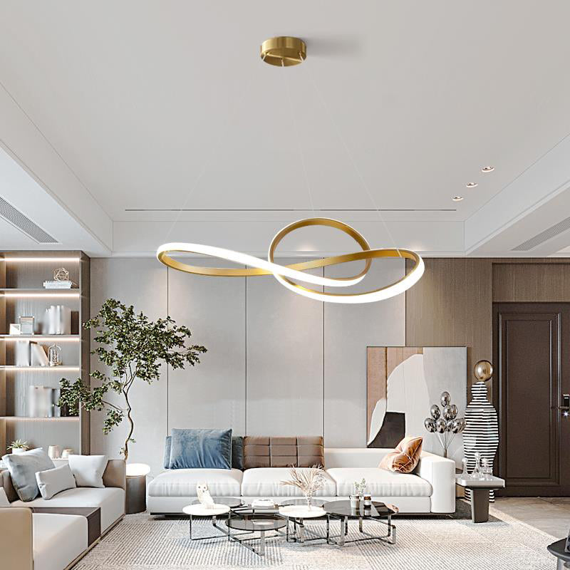 Gold Iron Hanging Pendant Lights Postmodern Hanging Lamps for Dining Room