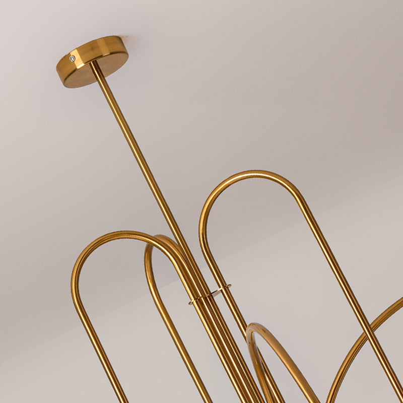 Moderne stijl bolvormige tint tak hangend licht glas multi -light kroonluchter