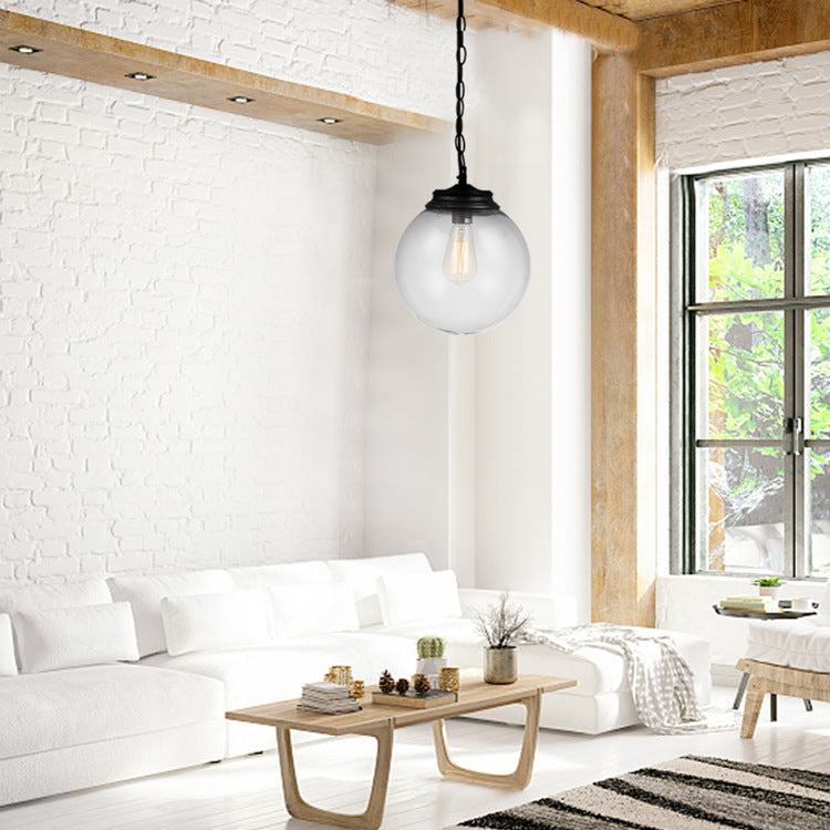Lampada a sospensione singola in ferro laccata nella luce a sospensione in vetro in stile in stile conciso industriale