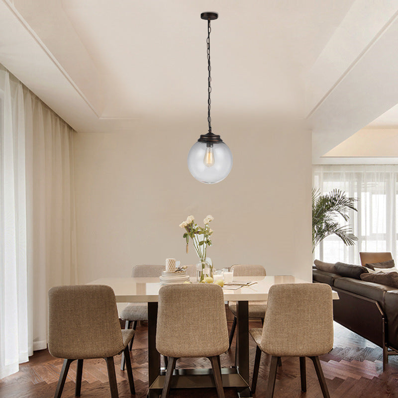Lampada a sospensione singola in ferro laccata nella luce a sospensione in vetro in stile in stile conciso industriale