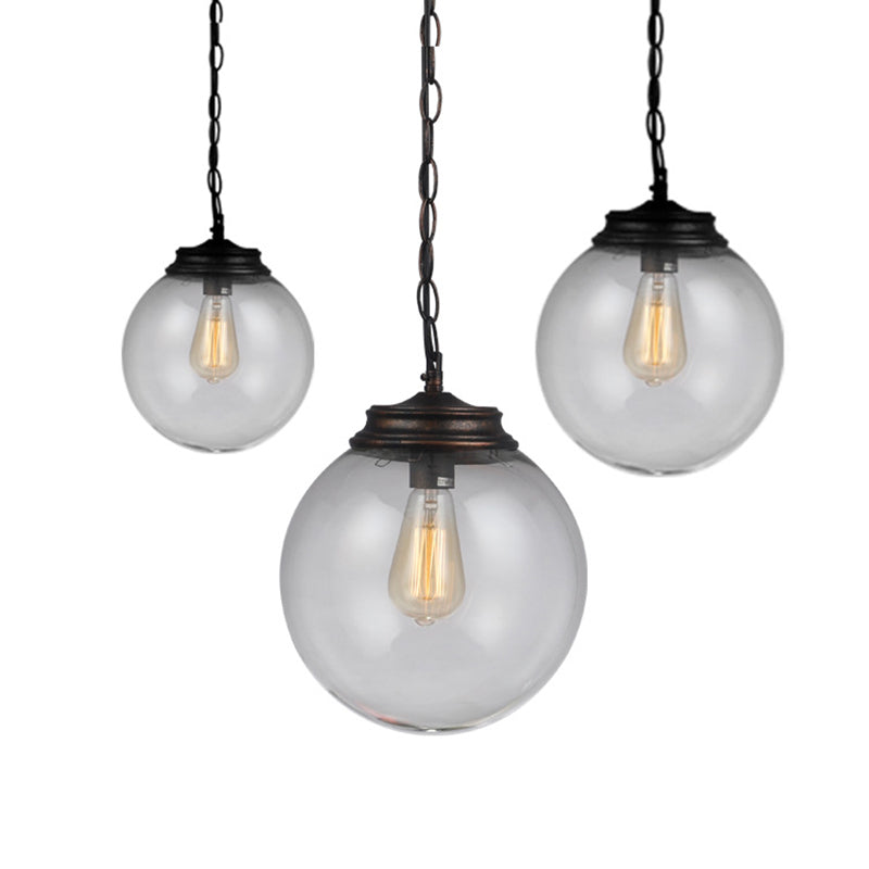 Lampada a sospensione singola in ferro laccata nella luce a sospensione in vetro in stile in stile conciso industriale