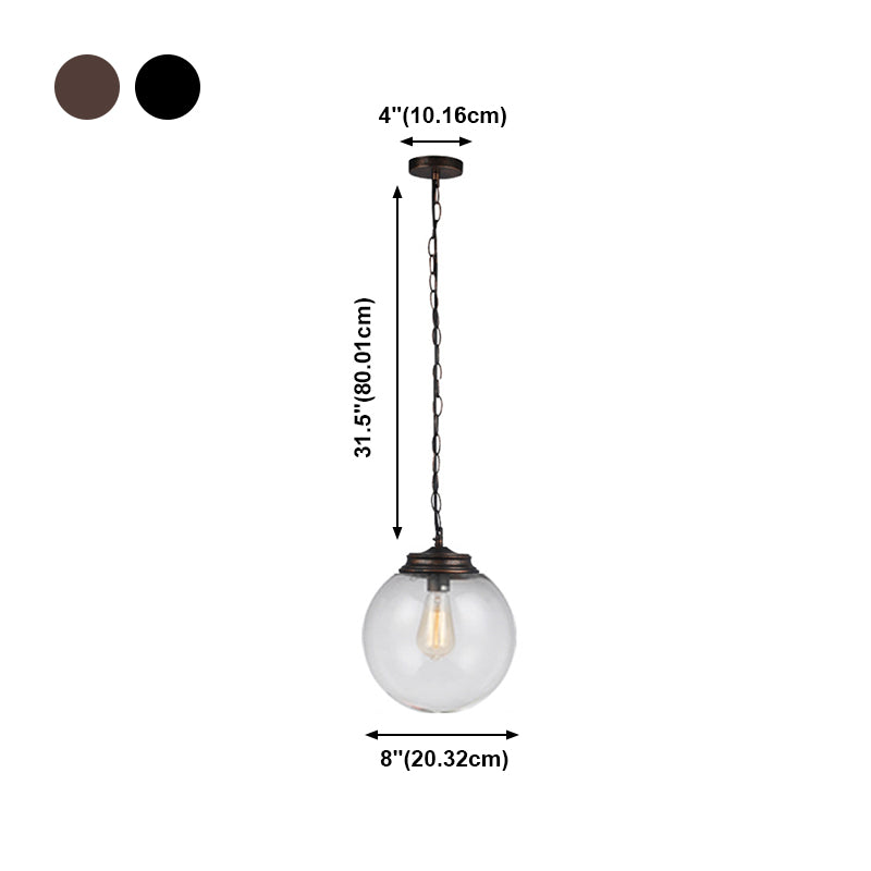 Lampada a sospensione singola in ferro laccata nella luce a sospensione in vetro in stile in stile conciso industriale