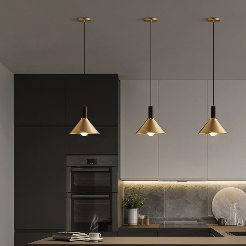 Alle koperen kegel tint hangende lichten postmoderne stijl 1 hoofd hangende mount armatuur voor restaurant