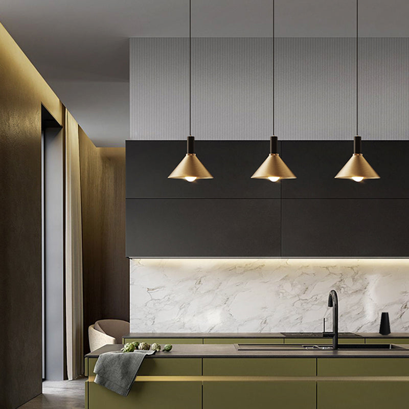 Alle koperen kegel tint hangende lichten postmoderne stijl 1 hoofd hangende mount armatuur voor restaurant