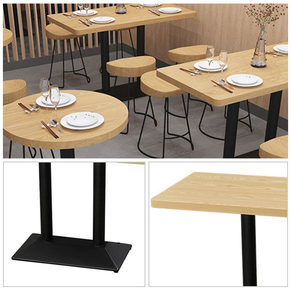 Industrial Style Dining Room Table Home Kitchen Dinner Furniture with Metal Base