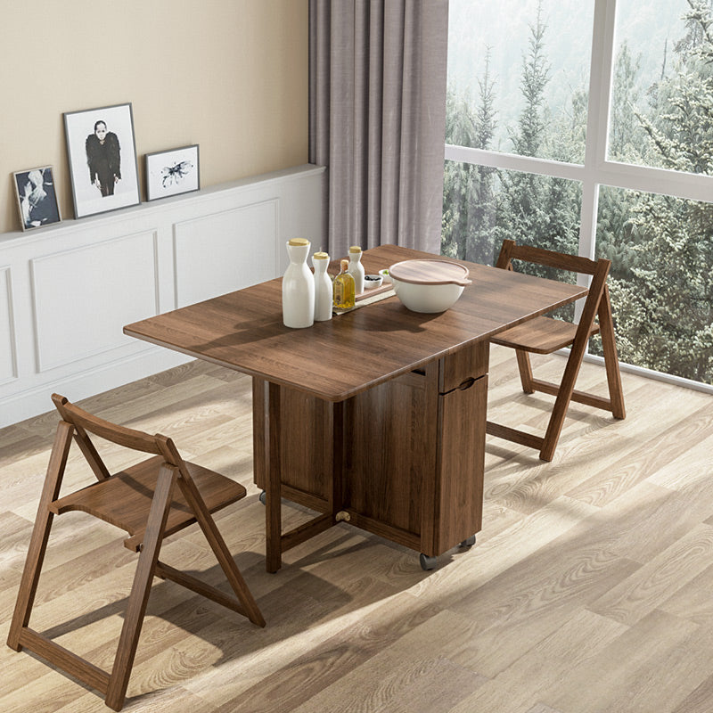 Modern Modern Eetting Table 51.18 "Rechthoek Rubberwood Drop-bladtafel (alleen tafel)
