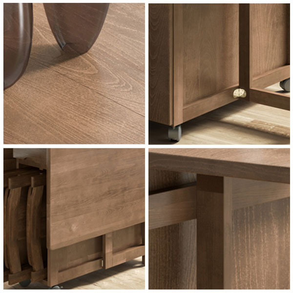 Modern Modern Eetting Table 51.18 "Rechthoek Rubberwood Drop-bladtafel (alleen tafel)