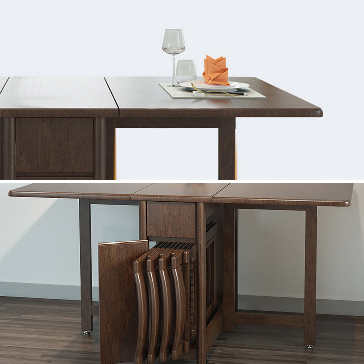 Mid-Century Modern Esstisch Brauner Klapp-Esstisch aus massivem Holz (nur Tisch)