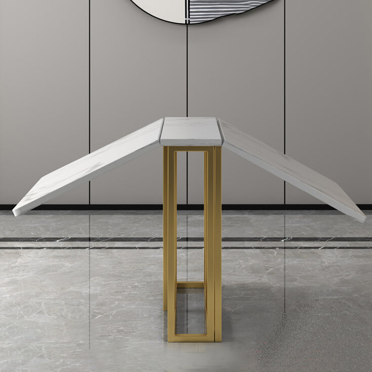 Mesa de comedor de mármol con faux contemporáneo Mesa de rectángulo de base para el hogar para el hogar