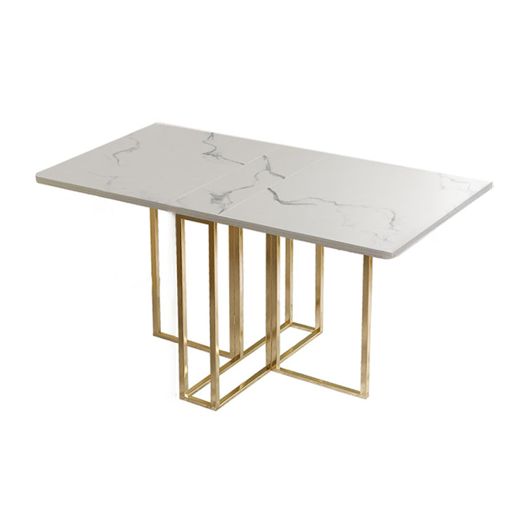 Mesa de comedor de mármol con faux contemporáneo Mesa de rectángulo de base para el hogar para el hogar