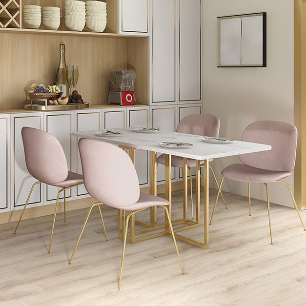 Mesa de comedor de mármol con faux contemporáneo Mesa de rectángulo de base para el hogar para el hogar