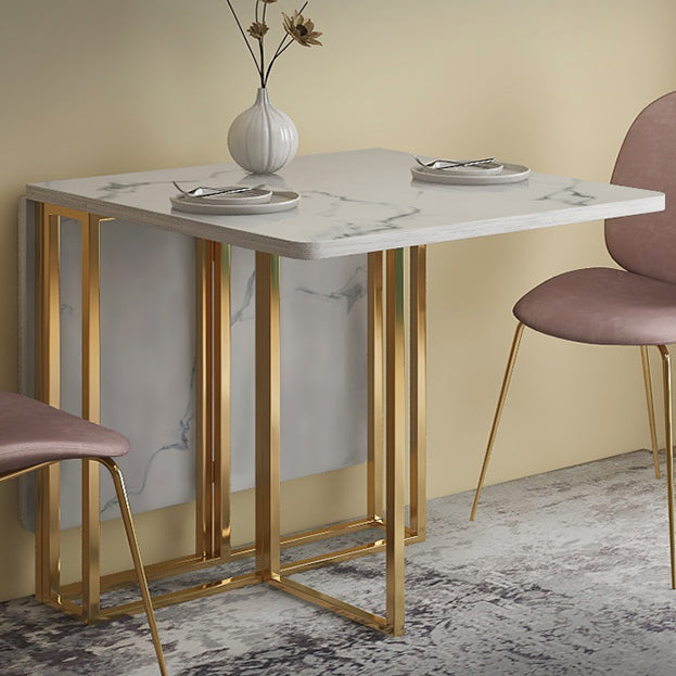 Mesa de comedor de mármol con faux contemporáneo Mesa de rectángulo de base para el hogar para el hogar