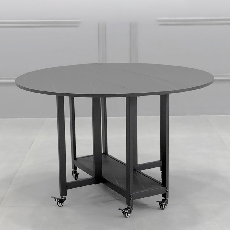 Mesa de madera plegable de madera de mesa extensible en negro (solo mesa)