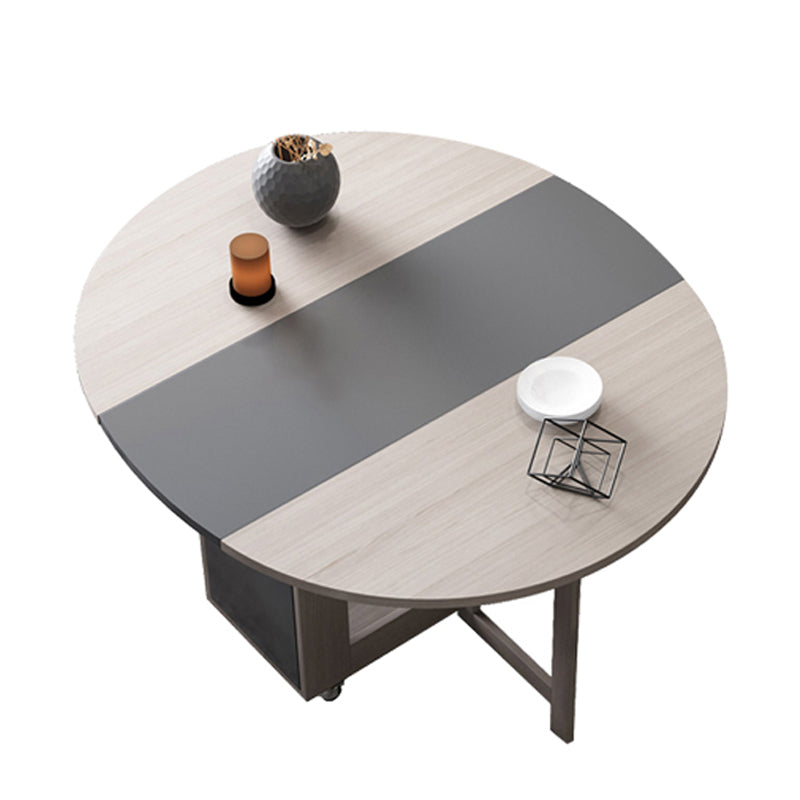 Opvouwbare kunstmatige houten boventafel Uitbreidbare ronde tafel met bakbasis