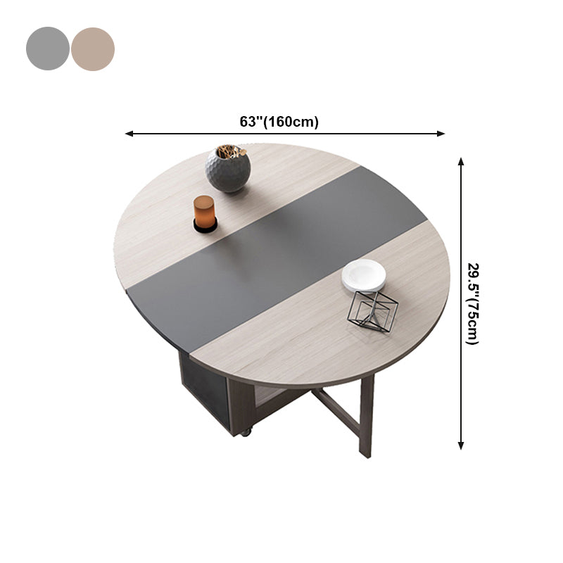Opvouwbare kunstmatige houten boventafel Uitbreidbare ronde tafel met bakbasis