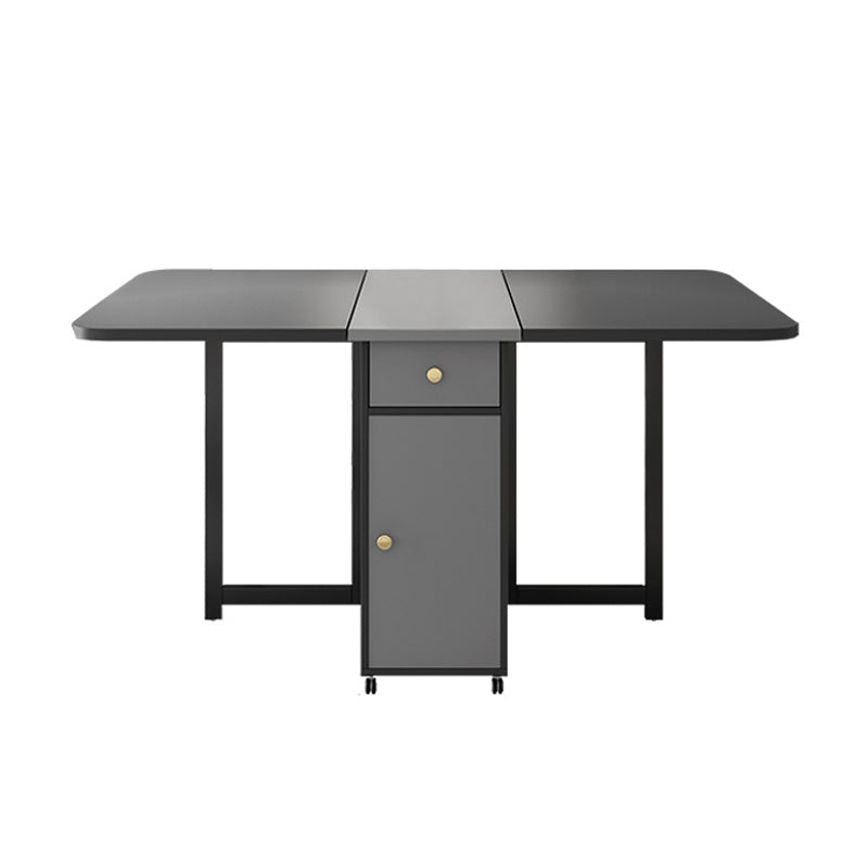 Mid-Century Modern Dining Room Table Drop-Leaf Table with Ash Solid Wood Base,59"L x 29.1"H