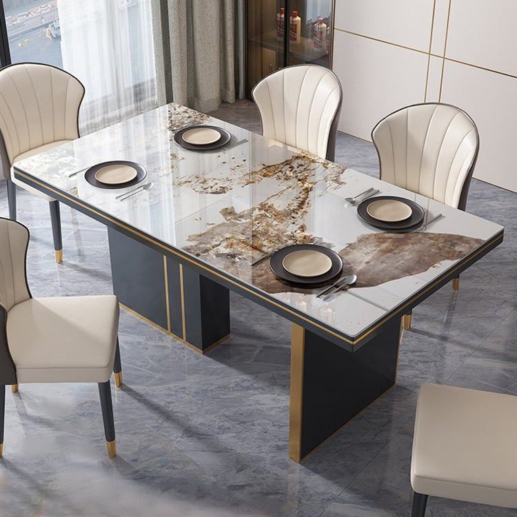 Traditioneller Luxus -Esstisch 55 "Rechteck gesinterte Steintisch