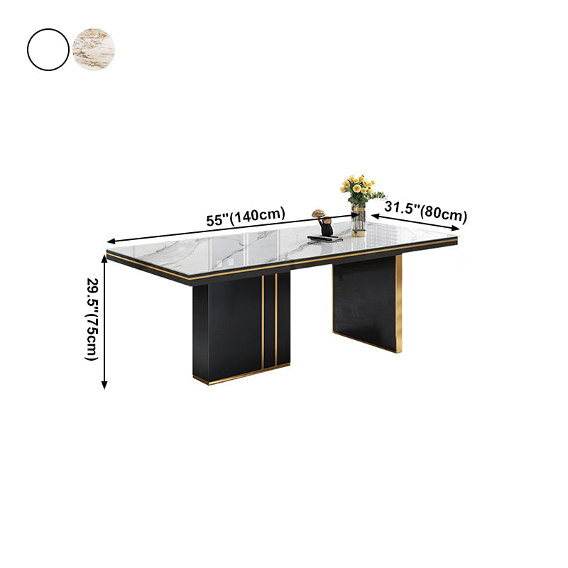 Traditioneller Luxus -Esstisch 55 "Rechteck gesinterte Steintisch