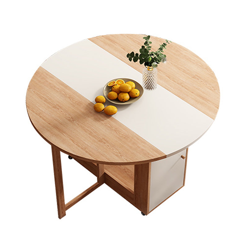 Round Mid-Century Modern Dining Table Drop-Leaf Table,47.2"L x 47.2"L x 29.1"H