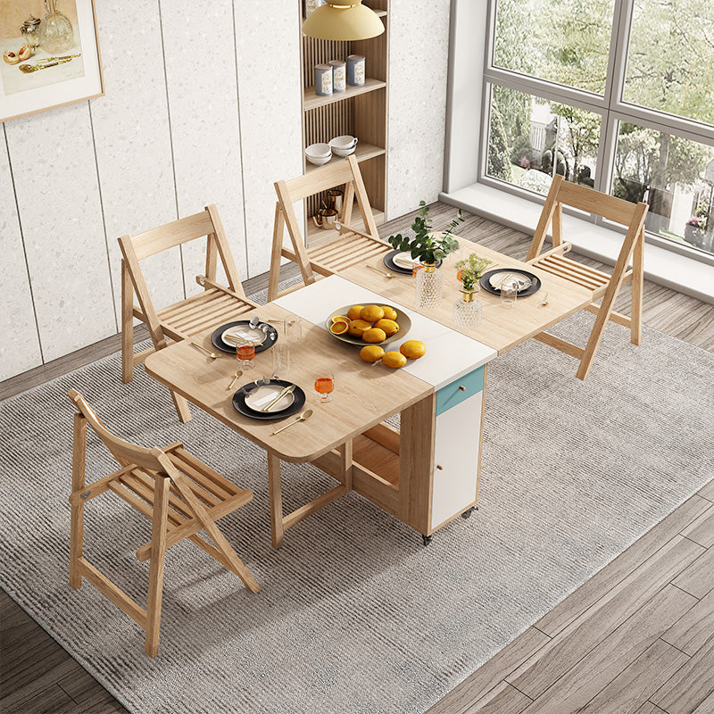 Mesa plegable rectangular moderna de mediados de siglo, mesa con base de Pedestal para comedor (solo mesa)