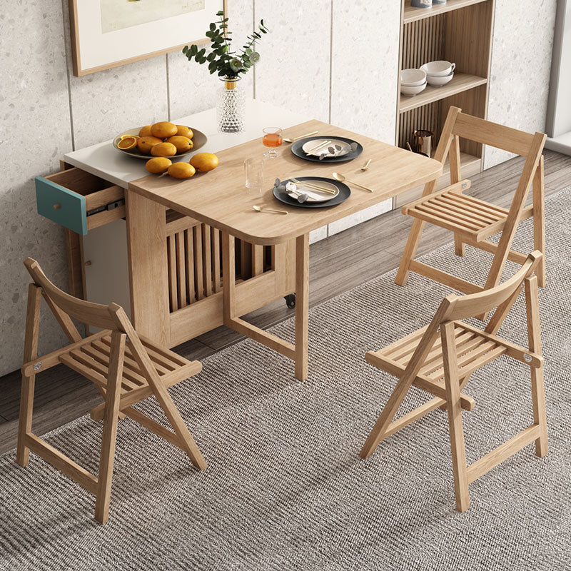 Mesa plegable rectangular moderna de mediados de siglo, mesa con base de Pedestal para comedor (solo mesa)