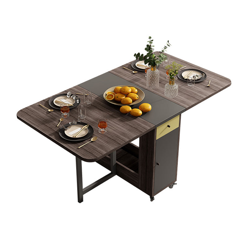 Mesa plegable rectangular moderna de mediados de siglo, mesa con base de Pedestal para comedor (solo mesa)