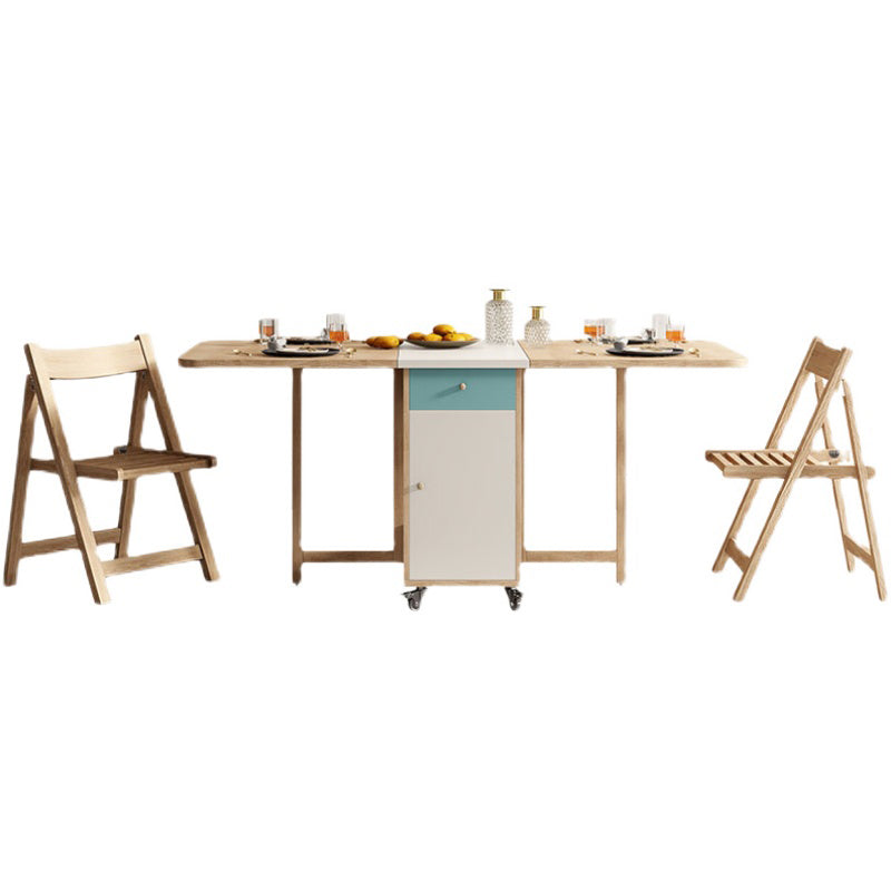 Mesa plegable rectangular moderna de mediados de siglo, mesa con base de Pedestal para comedor (solo mesa)