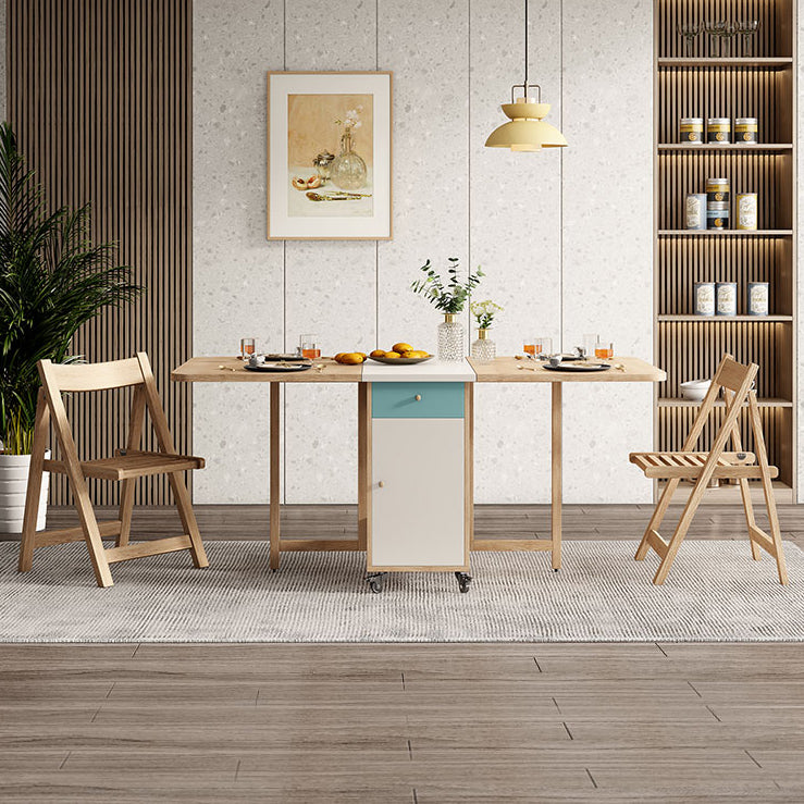 Mesa plegable rectangular moderna de mediados de siglo, mesa con base de Pedestal para comedor (solo mesa)
