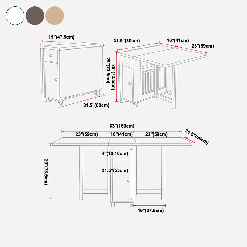 Mesa plegable rectangular moderna de mediados de siglo, mesa con base de Pedestal para comedor (solo mesa)