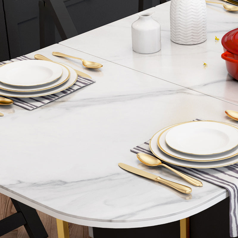 Rectangle Table à manger moderne du milieu du siècle Table de base en métal pour salle à manger, 59 "L x 31,5" L x 29,3 "H