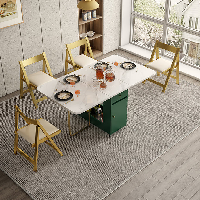 Rectangle Table à manger moderne du milieu du siècle Table de base en métal doré pour salle à manger